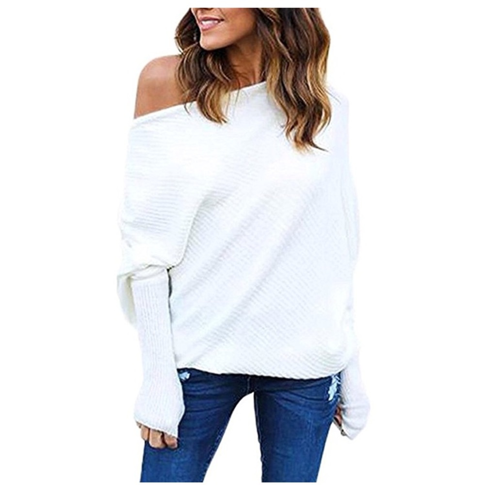 Women's Off Shoulder Loose Pullover Knit Top